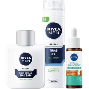 Men Erkek Tıraş Sonrası Balsam 100ml,Derma Skin Clear Serum 30ml Ve Tıraş Jeli 200ml