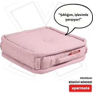 Bisküvi Minder Petek Önü Palet Üstü Minderi Fransız Minder Bank Ve Bahçe Minderi 45x45x14 Cm Pembe