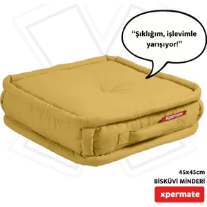 Bisküvi Minder Petek Önü Palet Üstü Minderi Fransız Minder Bank Ve Bahçe Minderi 45x45x14 Cm Hardal