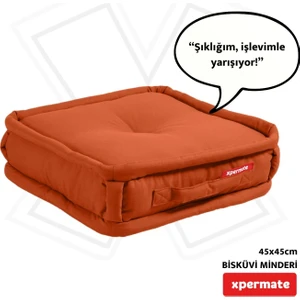 Bisküvi Minder Petek Önü Palet Üstü Minderi Fransız Minder Bank ve Bahçe Minderi 45X45X14 cm Kremit