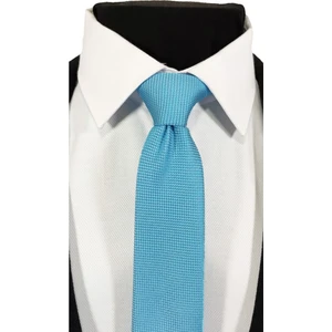 Turkuaz Mavi Armürlü Kravat Mendil Seti