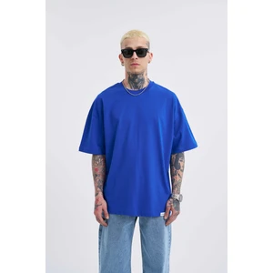 Erkek Basic Super Pamuklu Oversize Saks Tişört