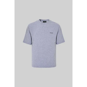 Erkek Basic Relaxed Ince Pamuklu Gri Melanj Tişört