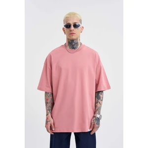 Erkek Basic Super Pamuklu Oversize Mercan Tişört