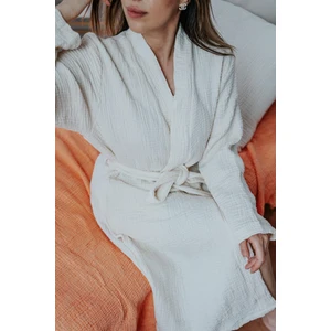 Mia Home & Baby 4 Kat Müslin Pamuk Krem Kimono Unisex L Bornoz - Sabahlık