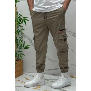 Erkek Fermuar Detaylı Paraşüt Kargo Pantolon (Dar Kesim)