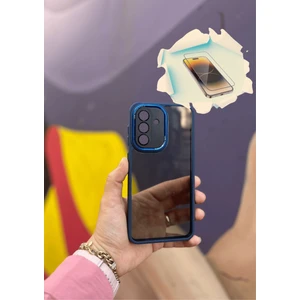 Samsung Galaxy A36 5g Uyumlu Kaliteli Sararmaz Mavi-Şeffaf Kılıf - Kırılmaz Cam Hediyeli