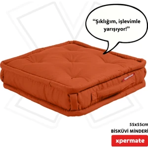 Bisküvi Minder Petek Önü Palet Üstü Minderi Fransız Minder Bank ve Bahçe Minderi 55X55X14 cm Kremit