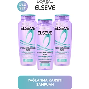 L'Oreal Paris 3'lü Elseve Hydra [Hyaluronic] Pure Arındırıcı Şampuan 300 ml