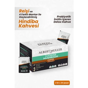 Albert Muller Reishi ve 4 Mantarlı Hindiba Kahvesi | Prebiyotik Inülin | Reformer Detoks & Diyet Desteği