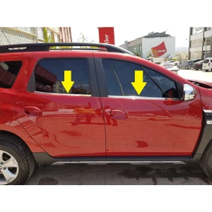 Dacia Duster Uyumlu 2018-2024 Krom Cam Çıtası 4 Parça Paslanmaz Çelik