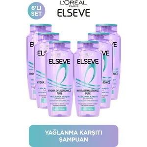 L'Oreal Paris 6'lı Elseve Hydra [Hyaluronic] Pure Arındırıcı Şampuan 300 ml