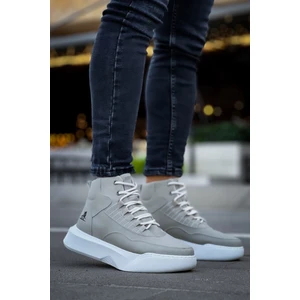 ET0318 Bağcıklı Erkek Yüksek Taban Gri Taban Spor Bot