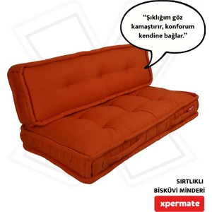 Bisküvi Minder Petek Önü Palet Üstü Minderi Fransız Minder Bank ve Bahçe Minderi 60X120X14 cm Kremit