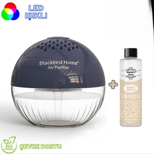 Blackbird Home Işıklı Hava Temizleyici Küre Antrasit + 150 ml Vanilya Küre Solüsyonu