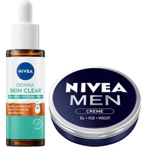 Men Erkek Nemlendirici Creme 30ml Ve Derma Skin Clear Serum 30ml, Cilt Bakım Seti
