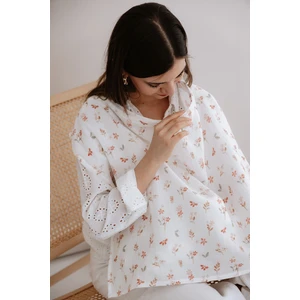 Tuğba Kuğu Müslin Emzirme Örtüsü - Pureline Series - Soft Bloom