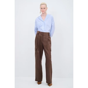 Kargo Cepli Keten Pantolon
