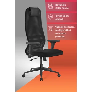 Ergolife Sit 8 Ofis Koltuğu | Tekerlekli, Fileli, Yüksek Arkalıklı, Bilgisayar Sandalyesi-DA.D.1.243