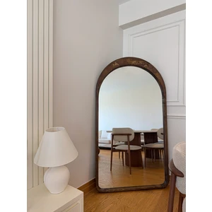 Doğal Ahşap Çerçeveli 180X100 cm ( Ceviz ) Oval Ayaklı Boy Aynası