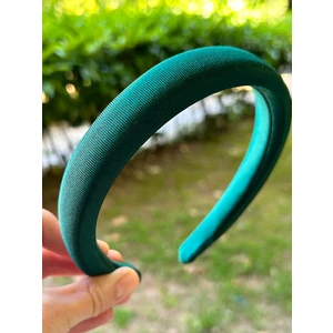 Saten Yumuşak Saç Aksesuarı Koyu Yeşil Ince Kadın Saç Tacı