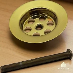 Isaoğlu Yapı Gold Lavabo Sifonu Bronz Süzgeç Bakır Vida Dahil Lavabo Gideri
