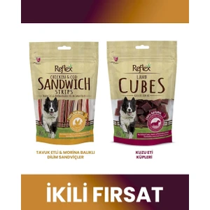 Köpek Ödül Maması 2 Lezzet 2X80GR (Strıps-Cubes)
