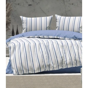 Mavi Çizgi | Çift Kişilik Nevresim Takımı | Çarşafı Lastikli 180X200 cm | %90 Pamuk