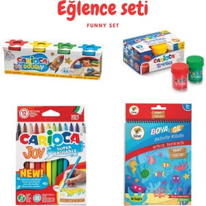 Eğlence Seti (Joy Keçeli 12'li + Oyun Hamuru 4'lü + Boya Sil + Parmak boya 6'lı)