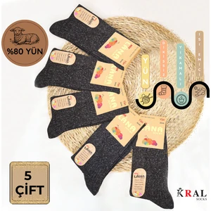 Kral Socks 5 Çift Kadın Lambswool Termal Kışlık Çorap