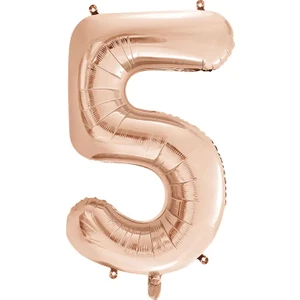1 Adet 34 Inç 76 Cm Rose Gold Folyo Balon Helyum Balon 5 Yaş Balonu 5 Rakam Balon