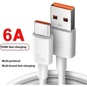 Xiaomi,Poco Uyumlu Turbo Type C Şarj Kablosu 67w/120W 6A Tüm Redmi Serisi Salise Göstergeli