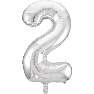 1 Adet 34 Inç 85 cm Gümüş Folyo Balon Helyum Balon 2 Yaş Balonu 2 Rakam Balon