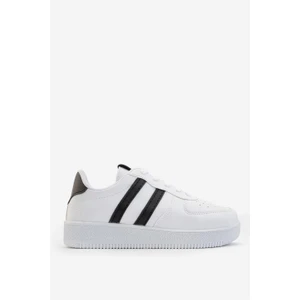Unisex Bağcıklı Günlükspor Sneaker Ayakkabı Beyaz - Siyah