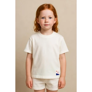 Unisex Çocuk %100 Pamuklu Basic Tişört - Beyaz  (3-4 Yaş 8-9 Yaş)