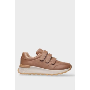 Kadın Cırtlı Kolay Giyilebilir Mevsimlik Sneaker Spor Ayakkabı Taba