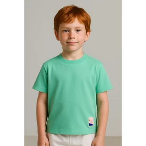 Unisex Çocuk %100 Pamuklu Basic Tişört - Mint (3-4 Yaş 8-9 Yaş)