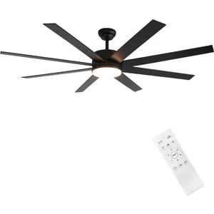 Dlc Zephyr Siyah Tavan Vantilatörü LED 162 cm