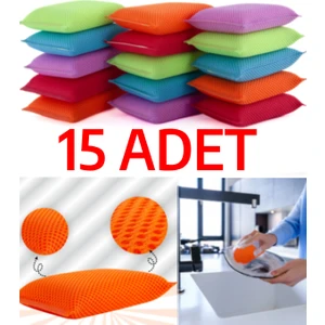 15 Adet Petek Dokulu Bulaşık Süngeri Sihirli Pratik Sünger