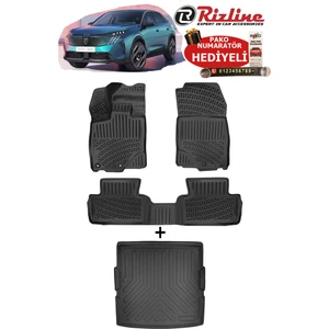 Peugeot 3008 Elektrikli 2024 Sonrası Havuzlu Paspas ve Alt Kademe Bagaj Havuzu Seti