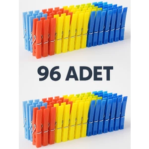 96 Adet Mandal Klasik Çamaşır Mandalı Plastik