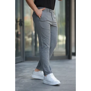 Mero Life Erkek Gri Italyan Kesim Slimfit Kumaş Pantolon