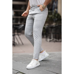 Mero Life Erkek Açık Gri Italyan Kesim Slimfit Kumaş Pantolon