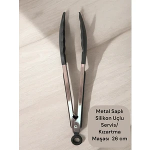 Silikon Uçlu Metal Kızartma Maşası / Servis Maşası