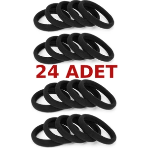 24 Adet Siyah Saç Tokası Esnek Havlu Lastik Toka