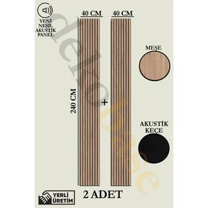 Meşe (2 Adet) 40X240CM Yeni Nesil Akustik Ahşap Duvar Paneli