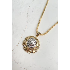 Allah Yazılı Altın Rengi Kolye