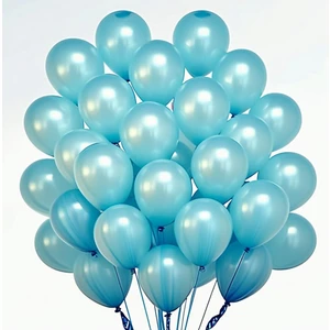 20 Adet 12 Inç 30 cm Metalik Açık Mavi Balon Doğum Günü Süsleme