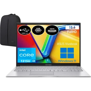 Vivobook 15 X1504VA-NJ814W-EP6 Intel Core I3-1315U 16 GB Ram 256 GB SSD Fhd 15.6" Windows 11 Home + Elektropasaj Çanta
