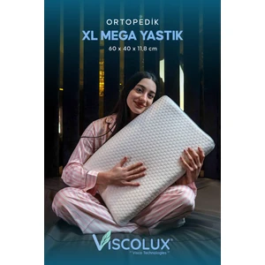Xl Mega Boy Ortopedik Yastık - Boyun Destekli Visco Yastık 60X40X11/8 Mavi